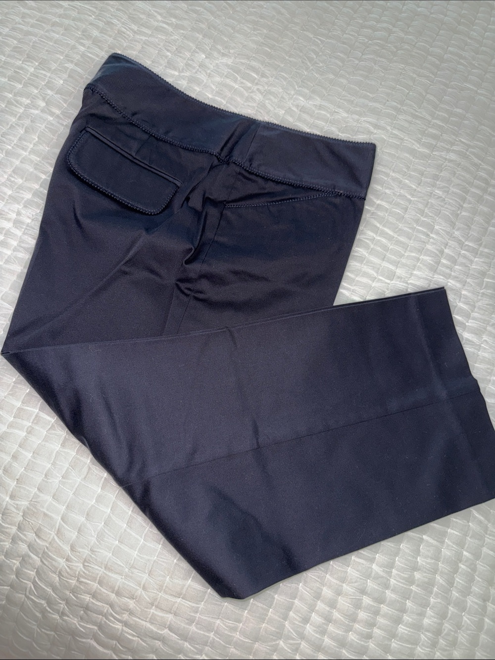 Ann Taylor Navy Sheen Cropped Trousers Size 10
